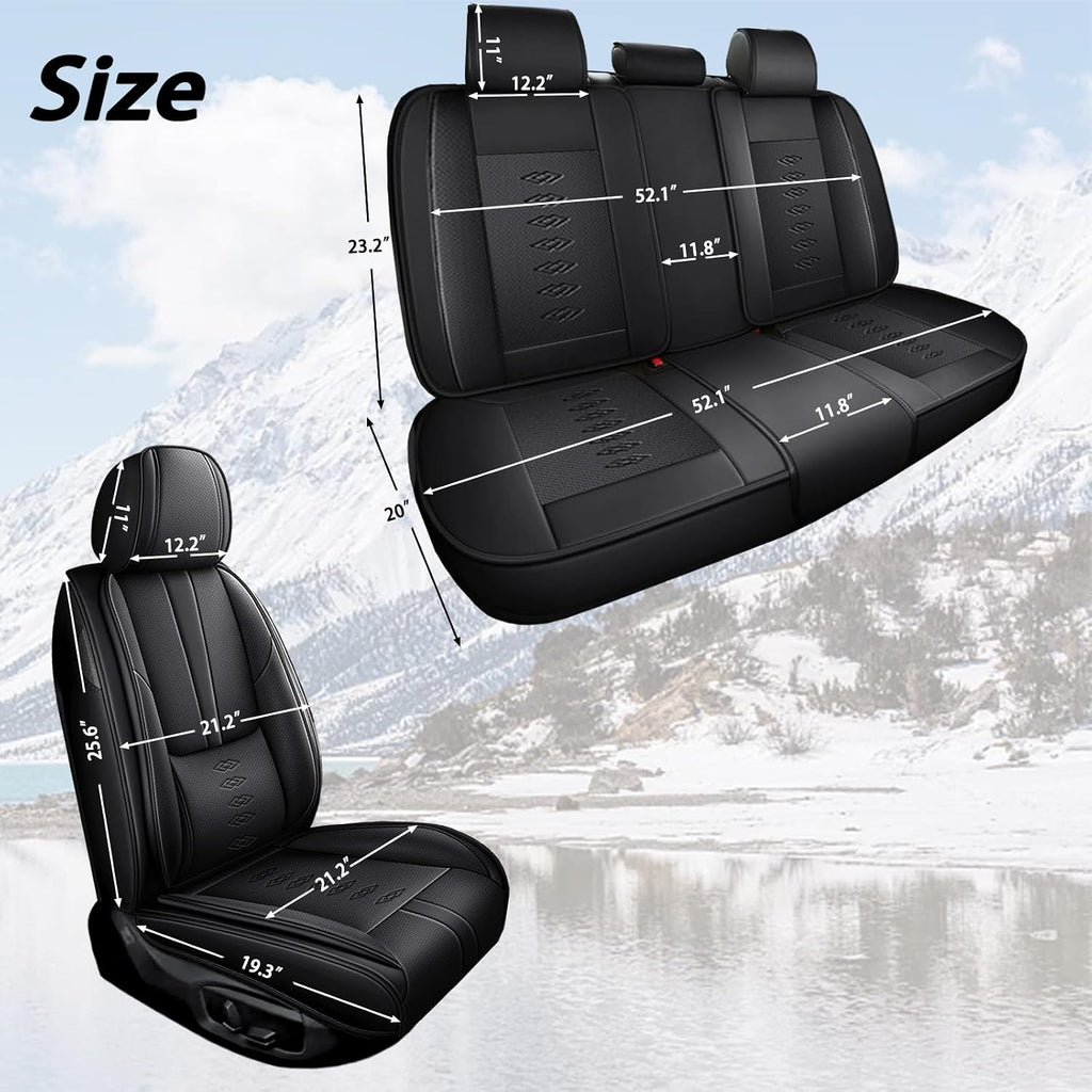 Leather Seat Covers for Lexus LS 460 2007-2017,Premium Car Seat Covers Full Set,Waterproof Car Seat Protectors with Airbag,Comfort Interior Cover Seats for Cars(Black)