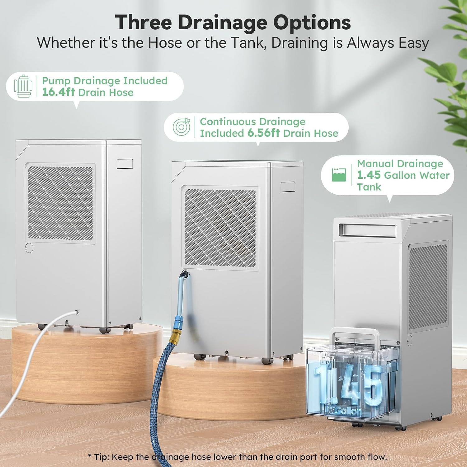 5000 Sq.Ft Energy Star Most Efficient 2024 Dehumidifier with Pump,DECIUU Max 100 Pint Dehumidifier for Basement with Drain Hose,Intelligent Humidity Control for Home Bathroom Garage