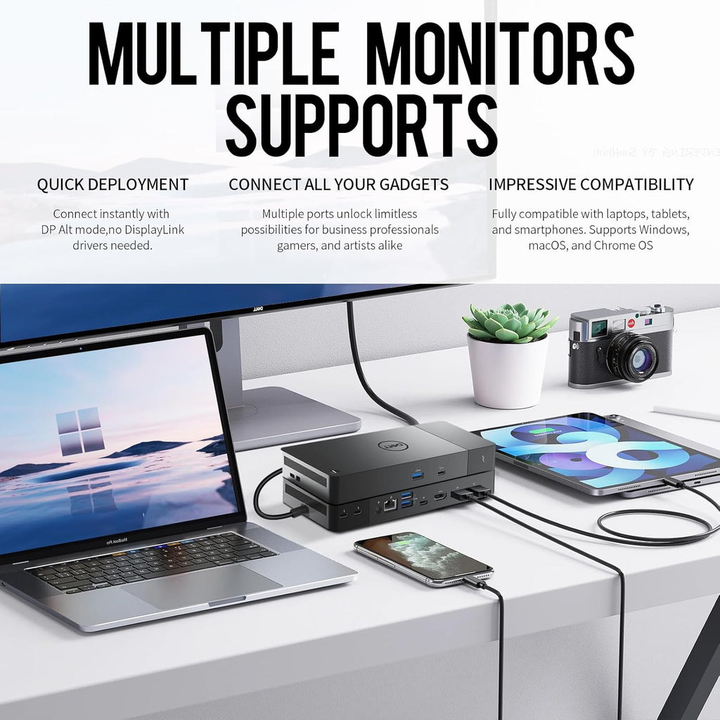 WD19DCS Dell Docking Station, Performance Dock WD19DCS - 3 Year Warranty, with 240W Power Adapter + 210W Power Delivery + ZoomSpeed HDMI & DisplayPort Cable + USB-C Cable - New