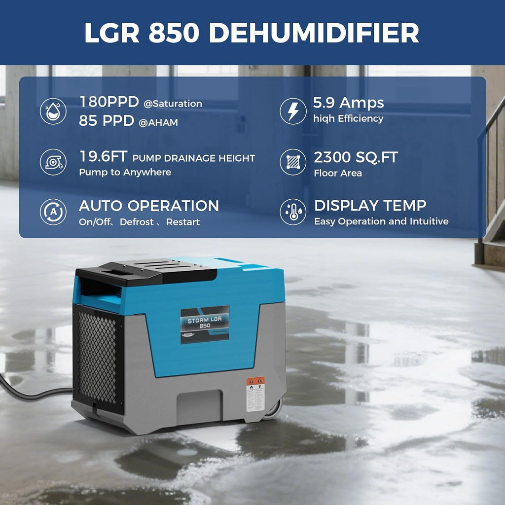 ALORAIR Water Damage Restoration Combo Package 8x Air Mover 2x Air Scrubber 1x Commercial Dehumidifier Ideal for Industrial, Commercial & Home Use-Set 3