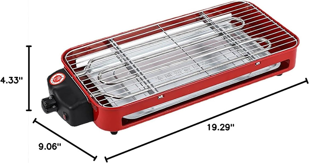 ERICAT Smokeless Indoor Grill, Electric Smokeless Rack with Non-Slip Feet, Non-Stick Cooking Surface and 5 Gear Adjustable Temperature Knob,Even Heating and Detachable Washable, for Bonfire, Patio