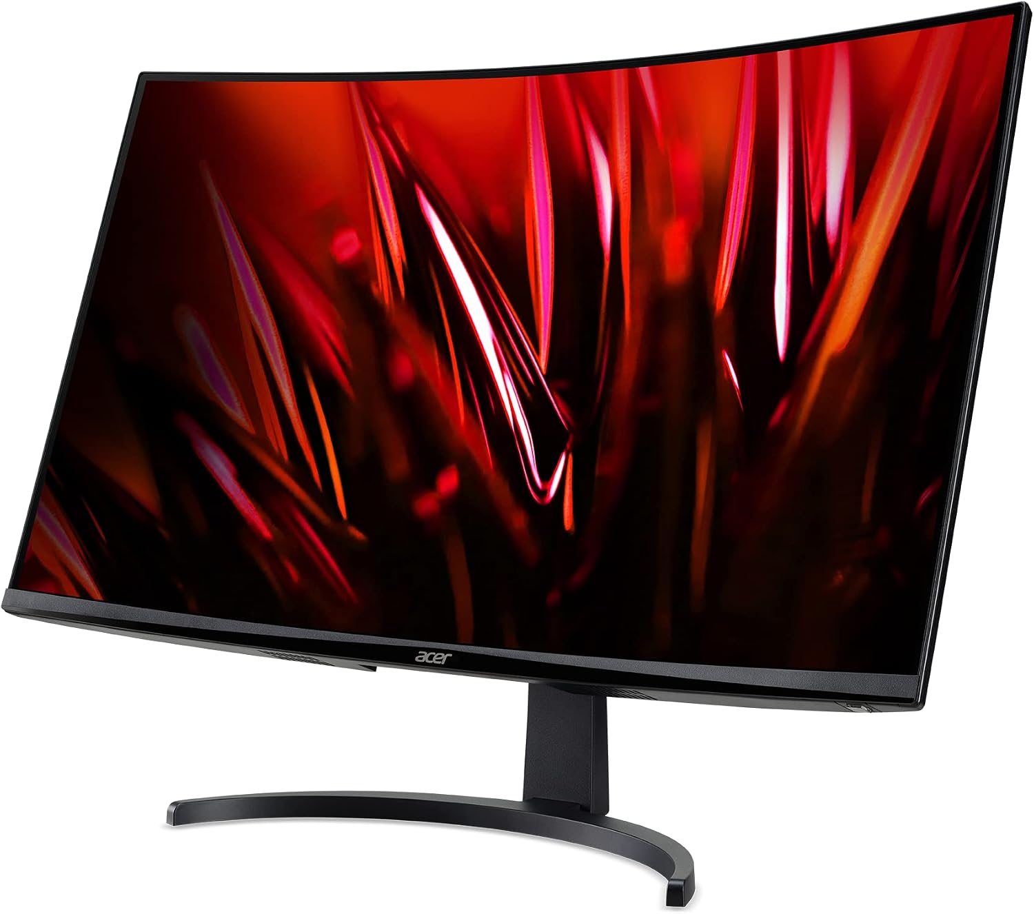 acer Nitro 31.5 Inch WQHD 2560 x 1440 1500R Curved Gaming Monitor | AMD FreeSync | Up to 180Hz Refresh | 1ms (VRB) | Tilt | One Display Port 1.4 & Two HDMI 2.0 | EDA323QU S3bmiiphx (Renewed)