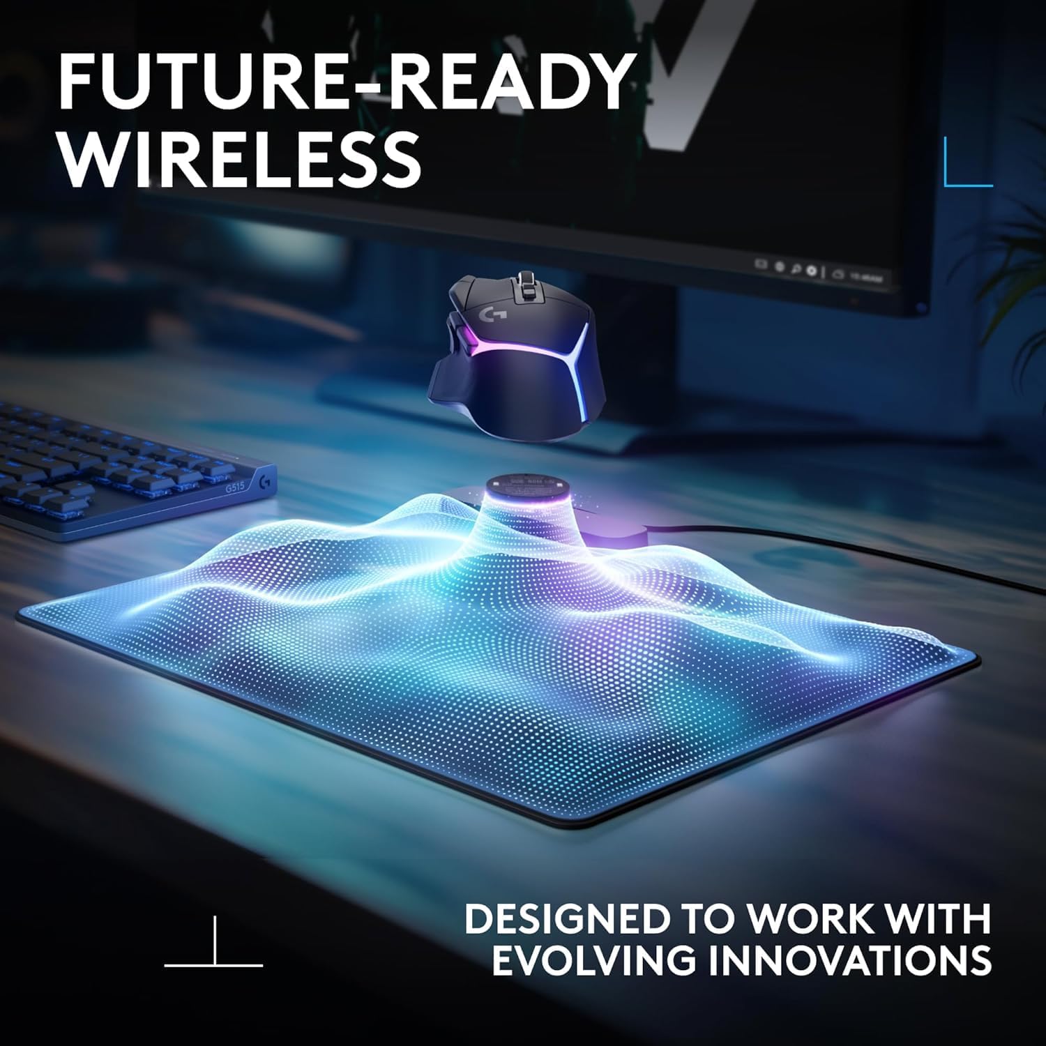 Logitech G309 Lightspeed Wireless Gaming Mouse + Powerplay 2 Wireless Charging Mouse Pad Bundle - White