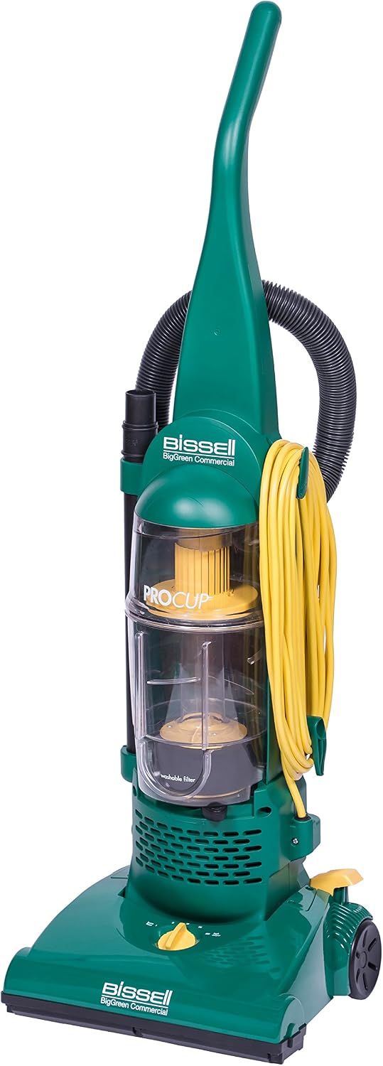 BISSELL BigGreen BGU1937T 13.5' Pro Cup Bagless Upright Vacuum with On-board Tools, 44' Height, 13.5' Wide, 13.2' Length, Polypropylene, 2 fl. oz. Capacity, Green