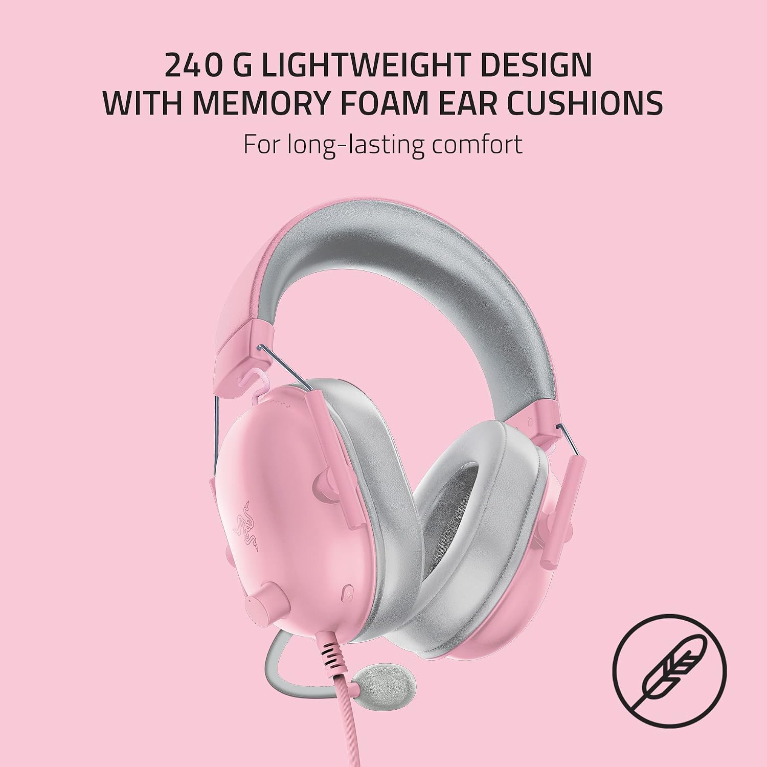 Razer BlackShark V2 X Gaming Headset: 7.1 Surround Sound - 50mm Drivers - Memory Foam Cushions - for PC,PS4,PS5,Switch - 3.5mm Audio Jack - Quartz Pink,(Pack of 8)