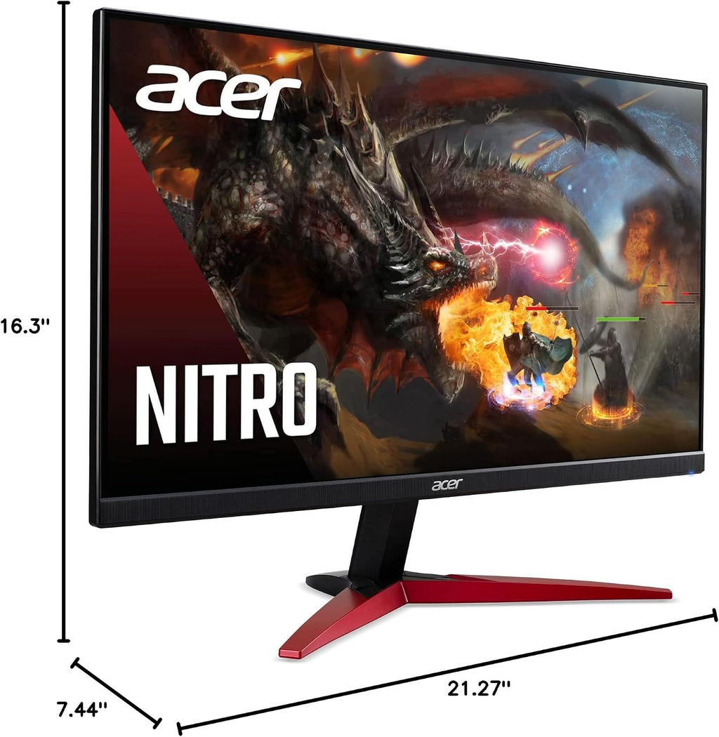 Acer Nitro KG241Y Sbiip 23.8' Full HD (1920 x 1080) VA Gaming Monitor | AMD FreeSync Premium Technology | 165Hz Refresh Rate | 1ms (VRB) | ZeroFrame Design | 1 x Display Port 1.2 & 2 x HDMI 2.0,Black