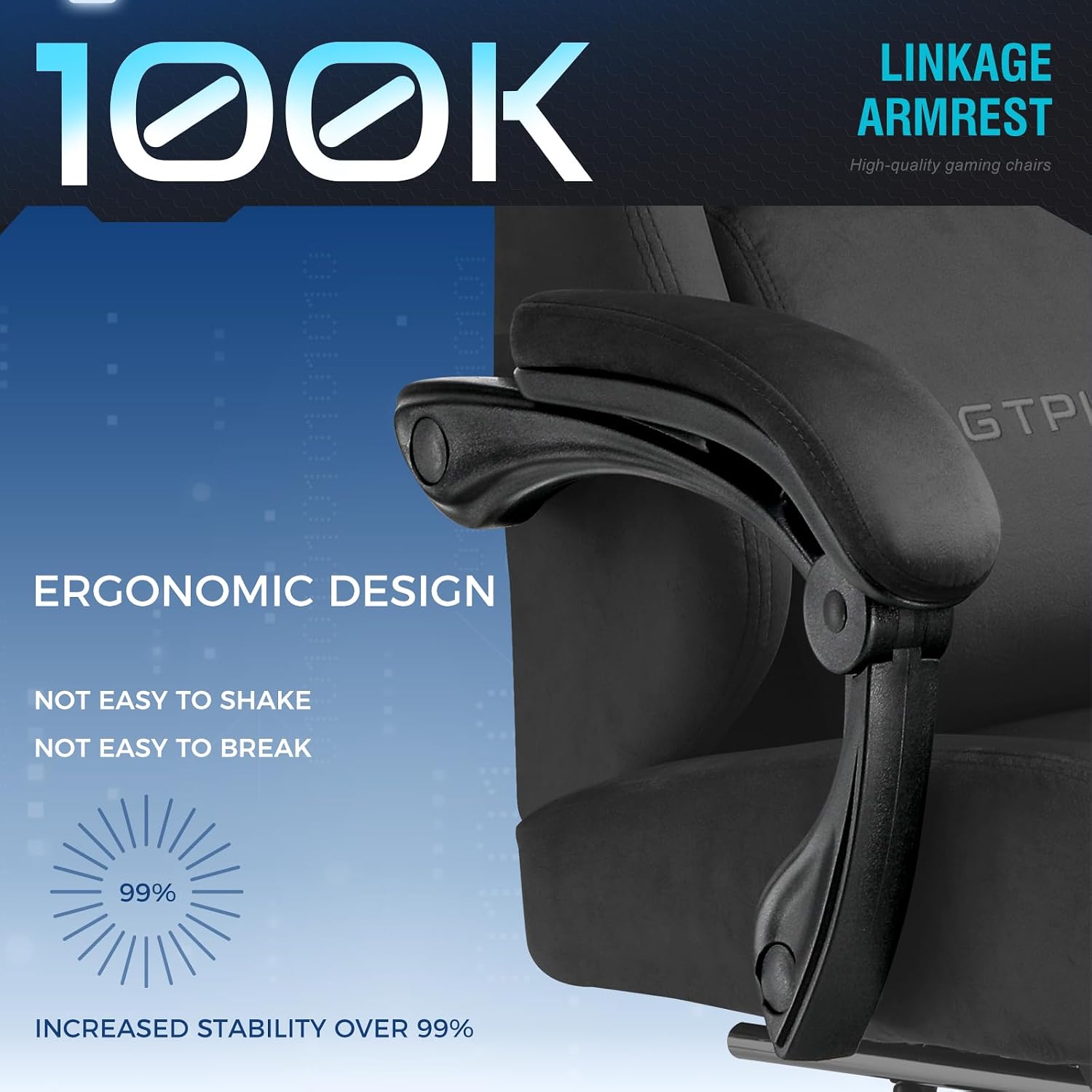 GTPLAYER Big and Tall Gaming Chair Fabric with Pocket Spring Cushion, High Back Ergonomic Computer Chair with Footrest for Adults Lumbar Support Swivel Game Chair for Office Gaming 350LBS, Black