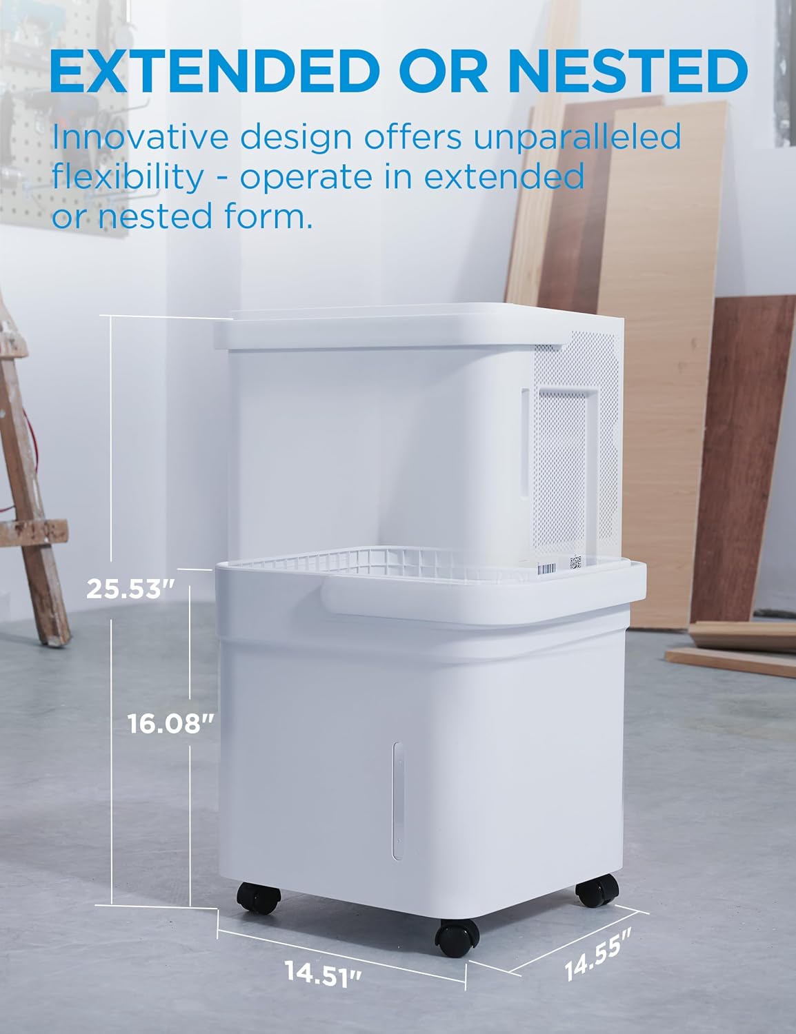 Midea Cube 35 Pint Dehumidifier for Basement and Rooms at Home for up to 3,500 Sq. Ft., Smart Control, Compatible with Alexa (White), Drain Hose Included
