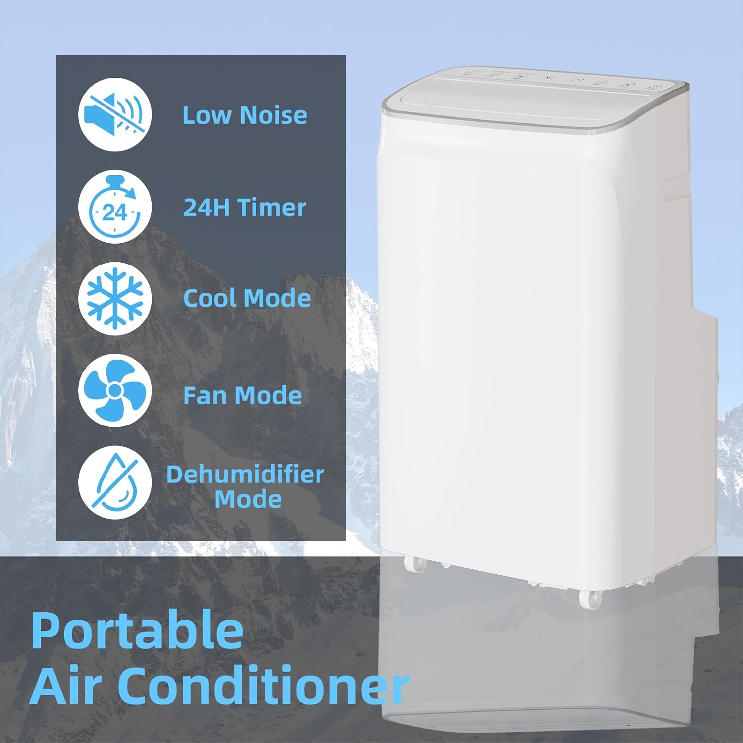12000 BTU Portable Air Conditioner Cools Up to 550 Sq.Ft, 3-In-1 AC Unit With Dehumidifier, Fan, Cooling Mode & Window Kit, Room Air Conditioner with Remote Control for Bedroom, Living Room, Office