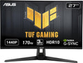 ASUS TUF Gaming 27' 2K HDR Monitor (VG27AQ1A) - QHD (2560 x 1440), IPS, 170Hz (Supports 144Hz), 1ms, Extreme Low Motion Blur, Speaker, G-SYNC Compatible, VESA Mountable, DisplayPort, HDMI