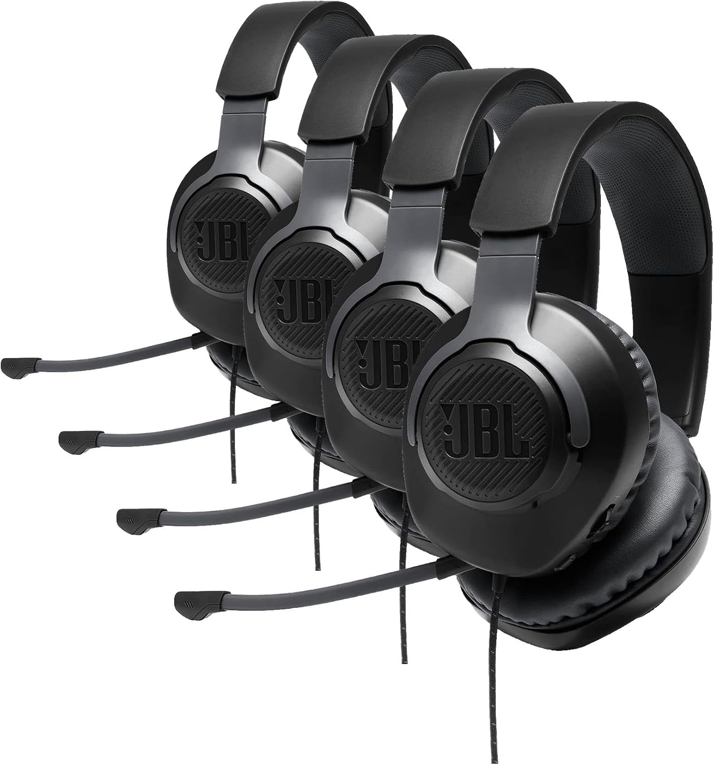 JBL Quantum 100 - Wired Over-Ear Gaming Headphones - Black,Large,(Pack of 4)
