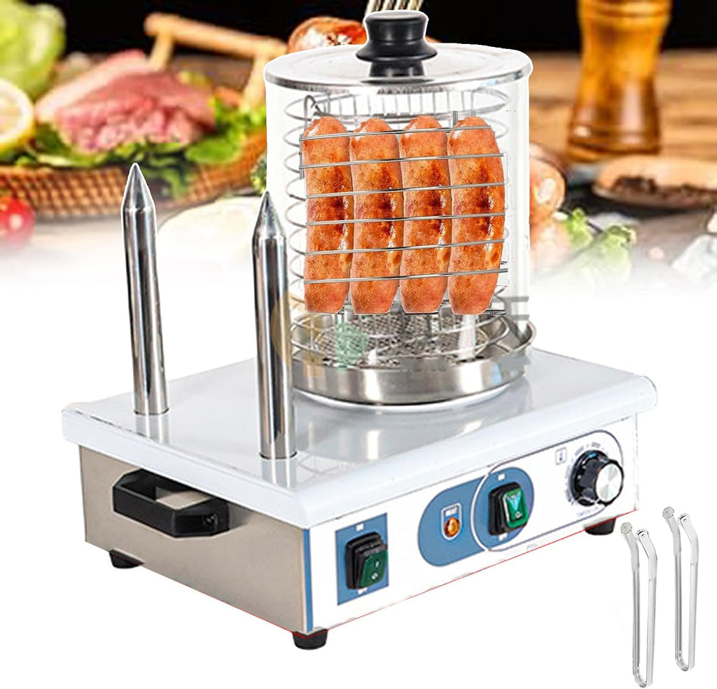 Hot Dog Steamer And Roll Warmer, Electric Sausage Maker With Detachable Lid And Aluminum Heating Rod, Electric Contact Grills Food Steamers For Meat - 550w/1200w,2 stick
