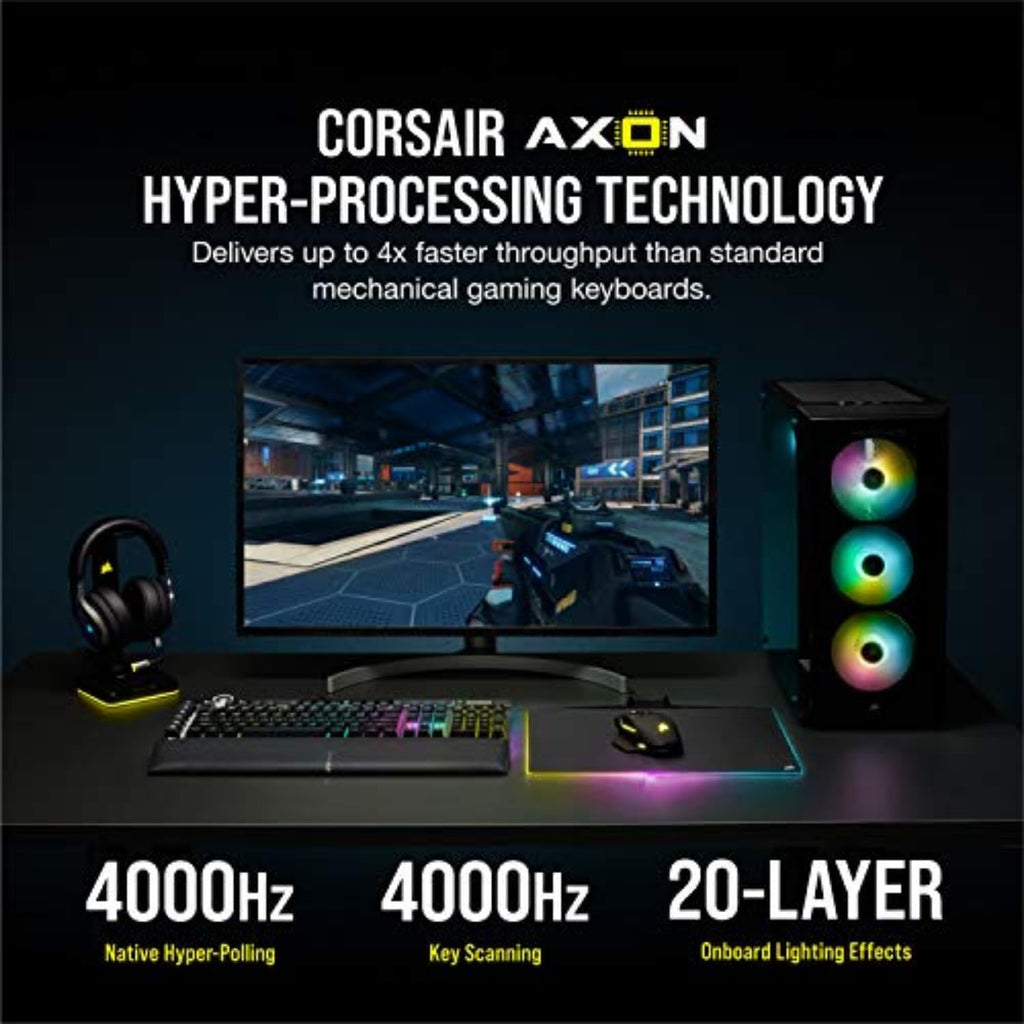 Corsair K100 RGB Mechanical Gaming Keyboard - Cherry MX Speed RGB Silver Keyswitches - PBT Double-Shot Keycaps - Elgato Stream Deck and iCUE Compatible - QWERTY NA Layout - Black