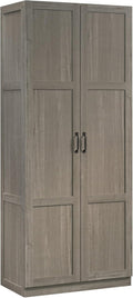 Sauder Select 71' Storage Cabinet, Pantry Cabinet Kitchen Storage with Adjustable Shelves, Bathroom Storage Cabinet, in Silver Sycamore