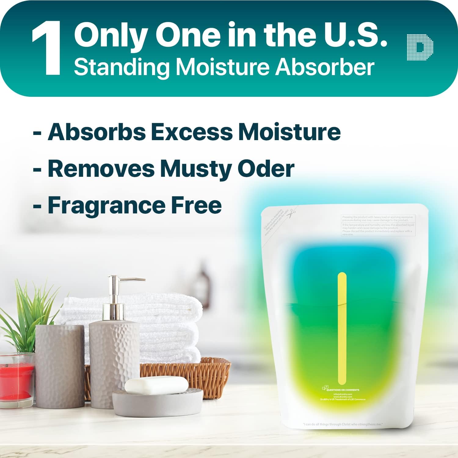 Dry & Dry [70 Packs Standing Moisture Absorbers to Control Excess Moisture for Basement, Closets, Bathrooms, Laundry Rooms - Moisture Absorbers Moisture Absorber