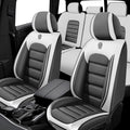 5 Seat Covers for Volvo XC90 2006-2024 Leather Car Seat Covers Waterproof Soft Car Seat Protectors Comfort Premium Automotive Seat Covers with Airbag（Standard,White+Gray）