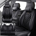Fit for Ford F250 2011-2026 Seat Covers, Fashion Sport Seat Cover with Waterproof Leather, Airbag Safe Design Seat Protector (5 Front Seat Luxury, Pure Black)