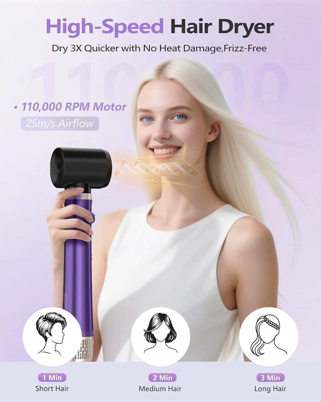 TASNEEM 7 in 1 Hot Air Brush & Rotating Hair Dryer Brush, Air Styler with Auto-Wrap Curlers, Ionic Blow Dryer, Straightener & Oval Brush, Without Heat Damage Multi-Styler with Travel Case