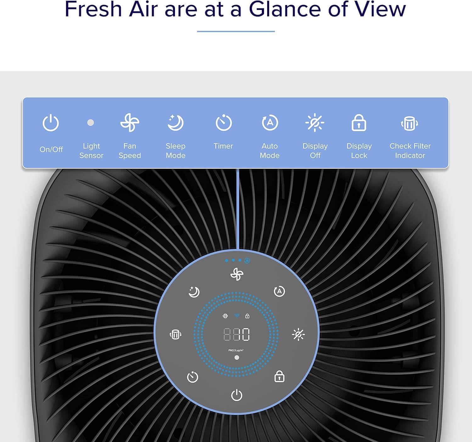 Levoit Air Purifiers for Home Large Room Up to 2933 Ft² With HEPA Sleep Mode, AHAM VERIFIDE, Smart WIFI, PM2.5 Monitor, 3-in-1 Filter For Smoke, Pet Allergies, Dust, Alexa Control, Core 600S-P, Grey