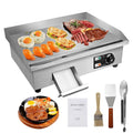 22' Electric Countertop Flat Top Griddle 1600W 110V Non-Stick Commercial Restaurant Teppanyaki Grill Stainless Steel Adjustable Temperature Control 50~300℃
