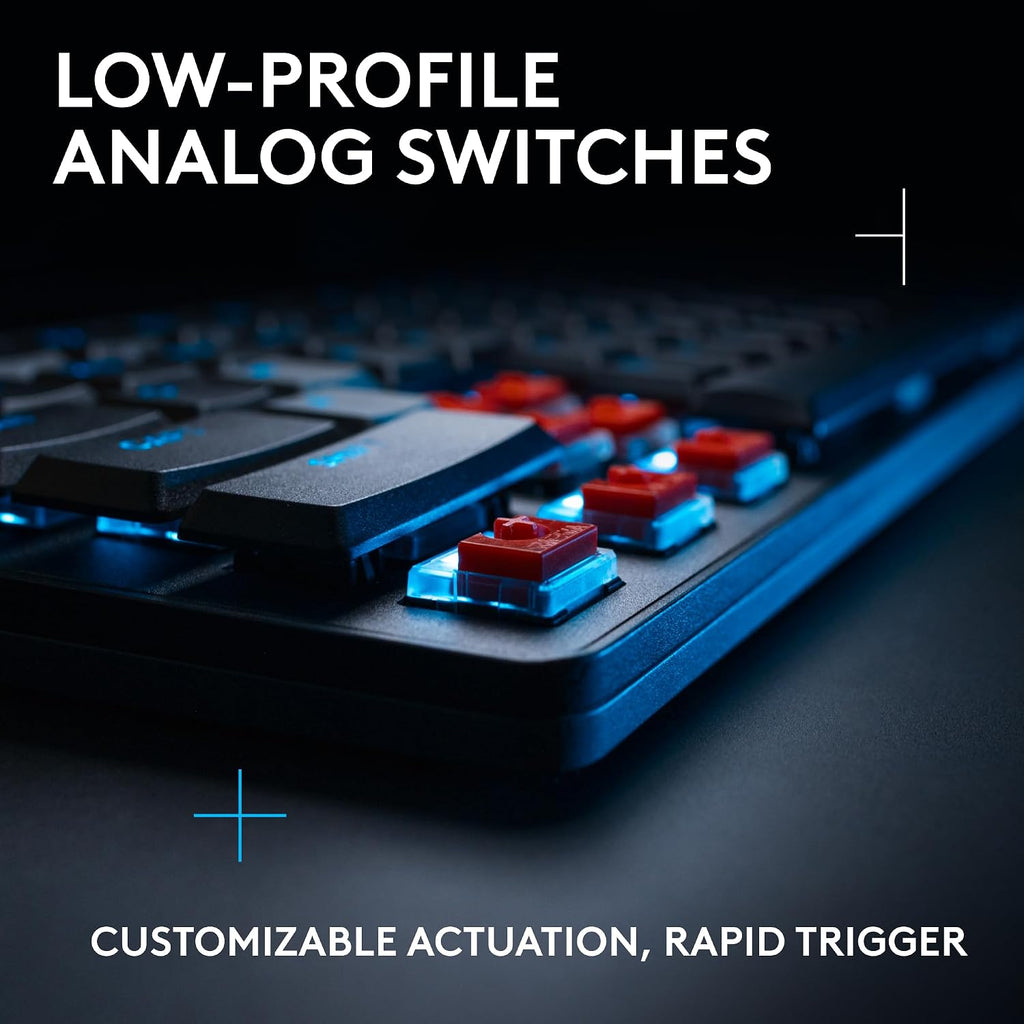 Logitech G515 Rapid TKL Low-Profile Wired Gaming Keyboard, Fully Customizable PC Gaming Keyboard with Analog Low-Profile Switches, Rapid Trigger, Ultra-Slim, for USB-A Port - Black