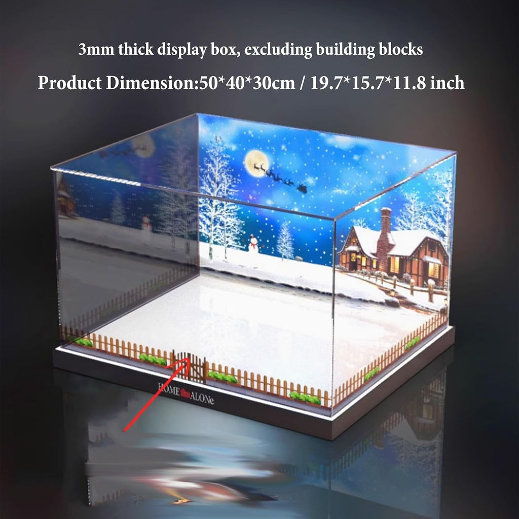 Acrylic Display Case for Lego 21330 Home Alone Building Set,Clear Display Case, Dust-Proof Display Case Compatible with Lego 21330 (Only Display Case) (Background)