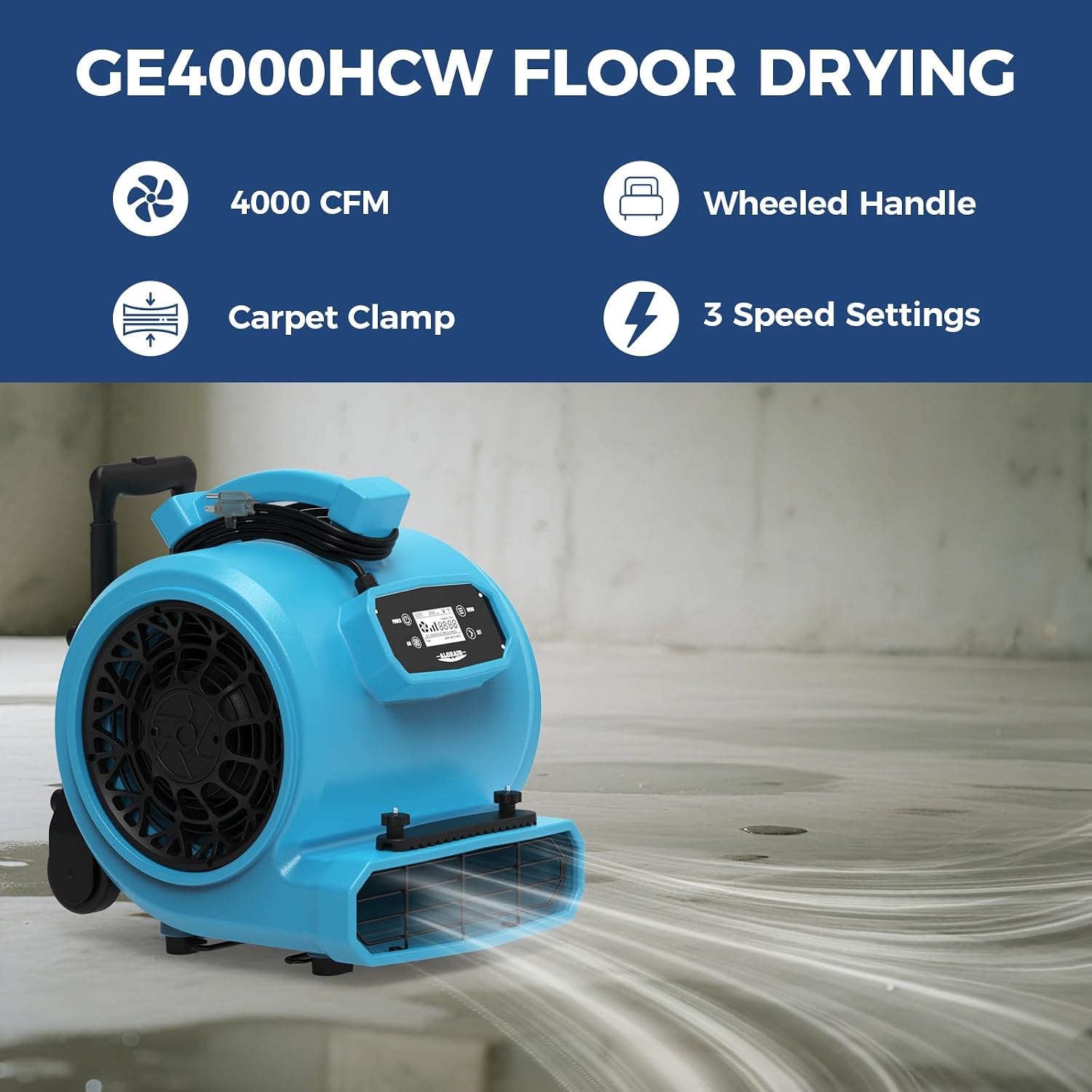 ALORAIR Water Damage Restoration Combo Package 8x Air Mover 2x Air Scrubber 1x Commercial Dehumidifier Ideal for Industrial, Commercial & Home Use - Set 1