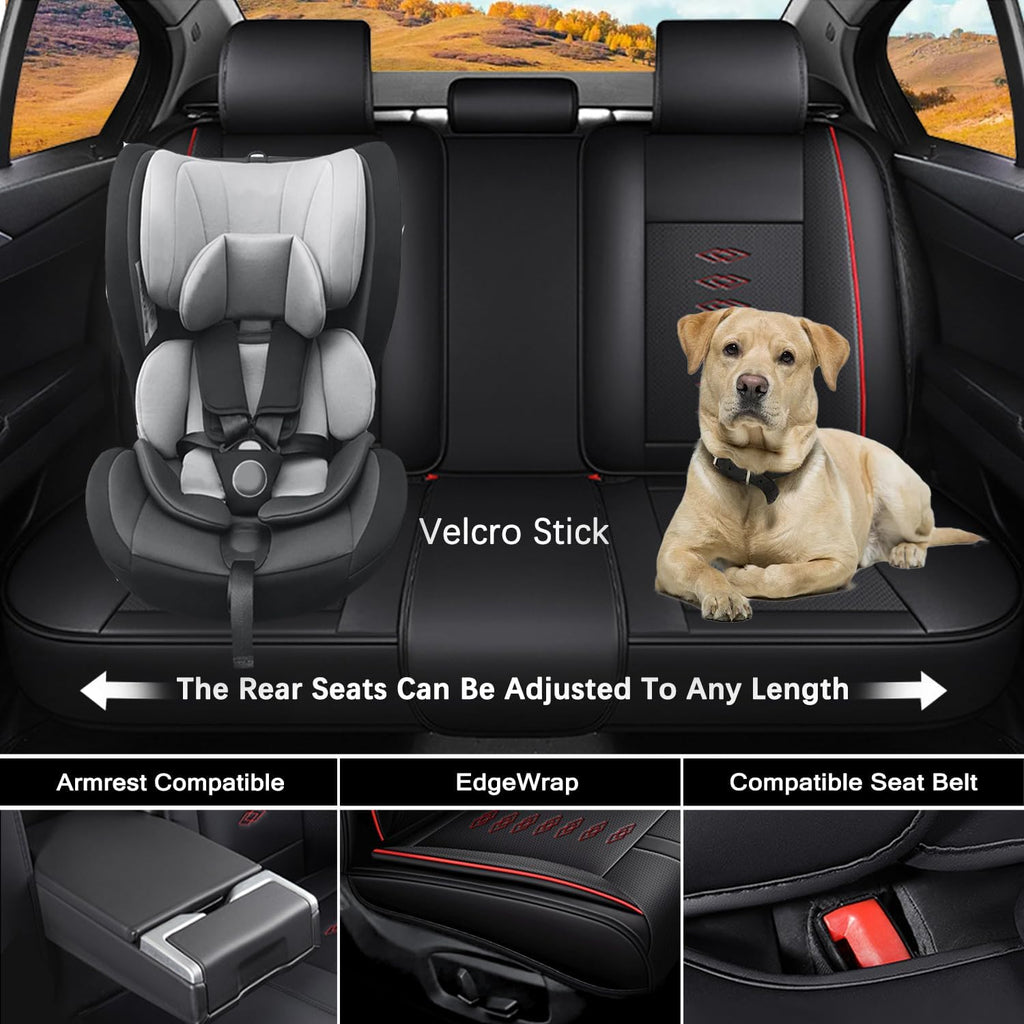 Car Seat Covers 5 Seats Fit for Mazda CX-30 2020-2024 2025,Waterproof Leather Seat Covers,Airbag Compatible,Car Seat Protectors Interior Sets(5PCS with Pillows,Black&Grey)