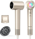 Hair Dryer, 160,000 RPM High-Speed Ionic Blow Dryer with Diffuser, Professional Hairdryer for Fast Drying, 500 Million Negative Ions, Low Noise Compact Hair Blow Dryer for All Hair Types, Gold