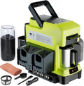 Cordless Coffee Maker for Ryobi 18V Battery, 3 Brewing Options Drip Coffee Maker with Coffee Grinder, Portable Single Serve Coffee Makers for Camping, Travel, and Jobsite. (Tool Only)