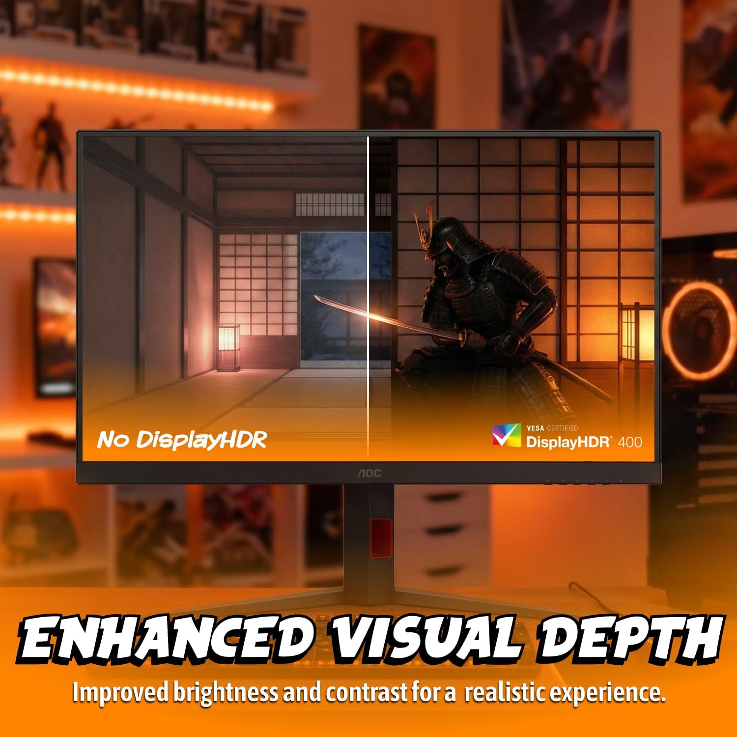 AOC 32 inch 4K Gaming Monitor, UHD 3840×2160 160Hz / FHD 320Hz Dual Mode, IPS Panel, 0.5ms MPRT, HDMI 2.1, DisplayPort 1.4, G-Sync Compatible, Height Adjustable Stand, U32G4