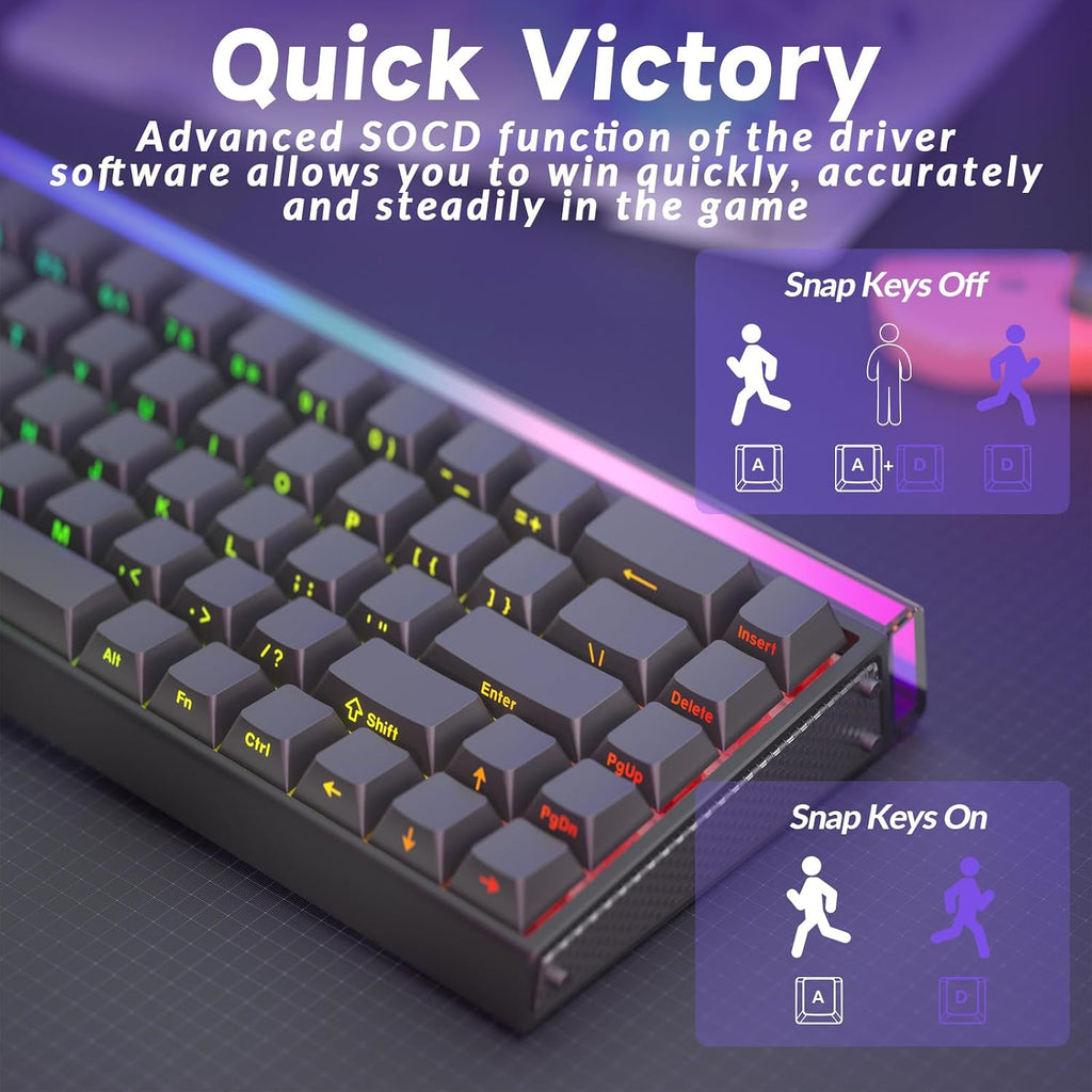 AULA Hero 68 HE Pro - Wired Gaming Keyboard with Hall Effect Magnetic Switch, CNC Aluminum Frame, 8KHz Polling Rate, RGB Box & Backlight, Side Printed Keycaps, 65% 68-key Compact Small Gamer Keyboards
