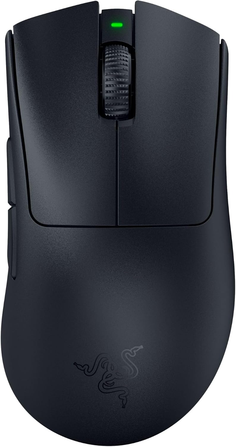 Razer DeathAdder V3 Pro - Black Ultra-lightweight Wireless Ergonomic Esports Mouse - Optical - Cable/Wireless - Radio Frequency - 2.40 GHz - Rechargeable - Black - USB - 30000 dpi - Scroll Wheel - 5 B