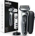 Braun Electric Razor for Men, Waterproof Foil Shaver, Series 7 7027cs, Wet & Dry Shave, with Beard Trimmer, Rechargeable, Charging Stand and Travel Case Included, Silver Black