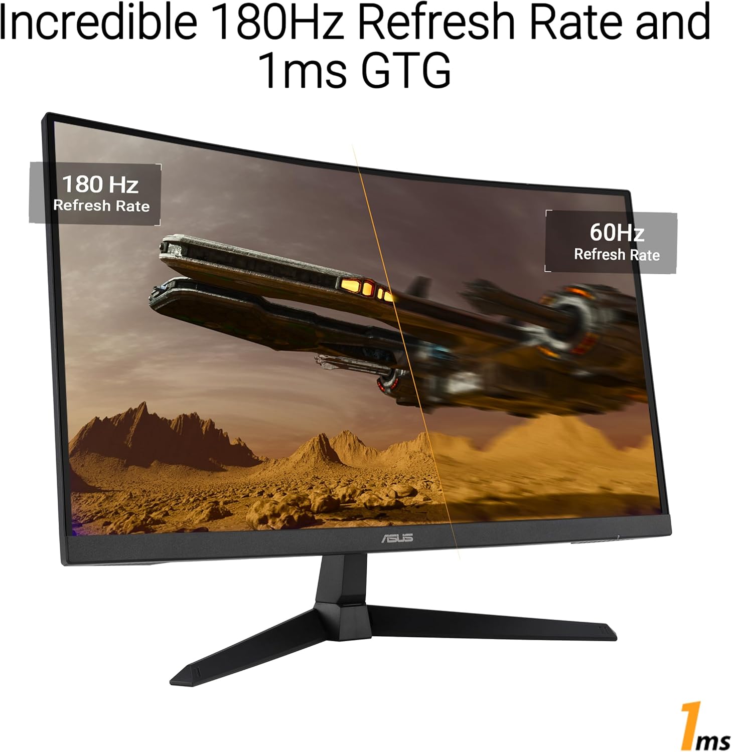 ASUS TUF Gaming 27' 1080P Curved Monitor (VG27VQ3B) – Full HD, 180Hz, 1ms, Extreme Low Motion Blur Sync, FreeSync, 1500R Curvature, Eye Care, 90% DCI-P3, DisplayWidget, 3 yr Warranty