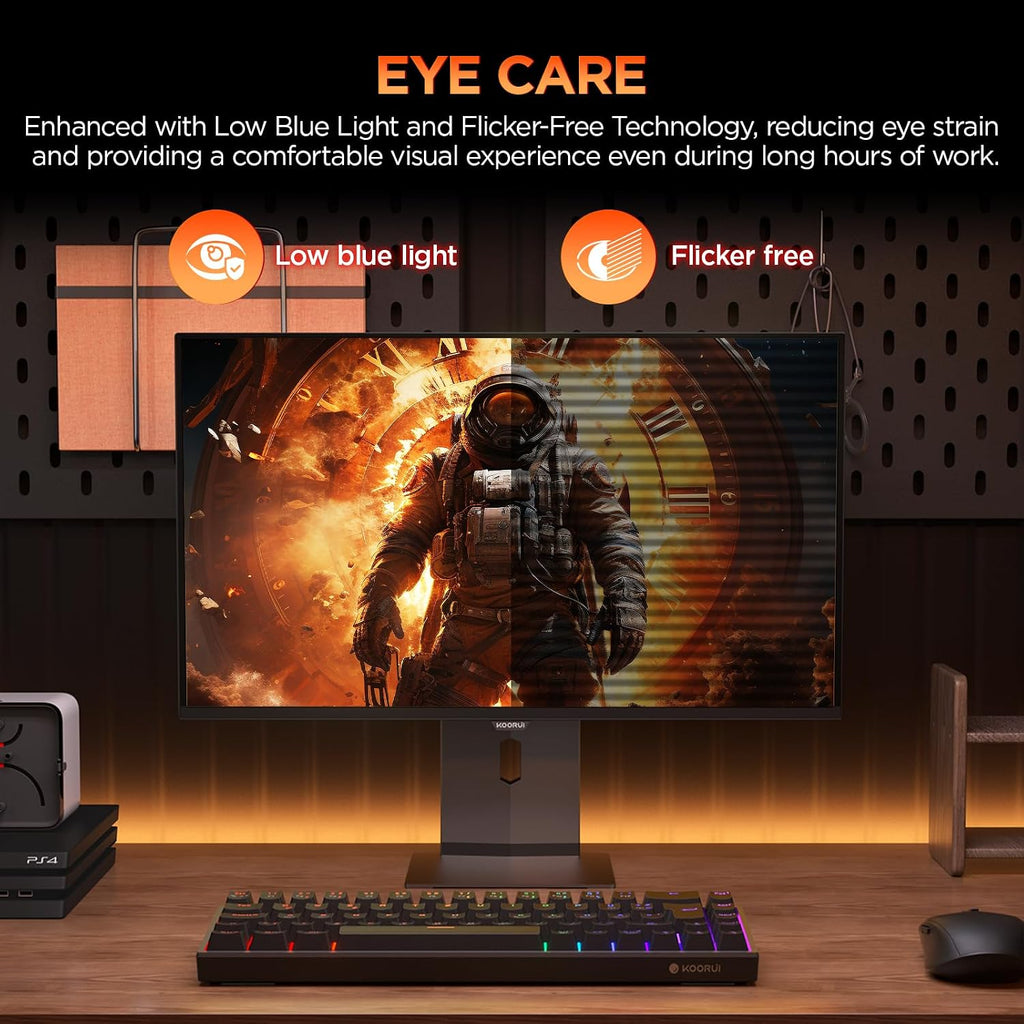 KOORUI 32 Inch 4K OLED Gaming Monitor, UHD 3840x2160, 240Hz 0.03ms Computer Monitors, HDR True Black 400, 99% DCI-P3, AdaptiveSync, DP&HDMI, Tilt/Pivot/Swivel/Height Adjustable, USB Type-C, S3241XO