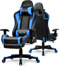 GTPLAYER Gaming Chair,Gamer Chair with Bluetooth and Adjustable Backrest,Seat Height Adjustable Computer Chairs with 3D Armrests,Video Game Chair with Footrest Speakers (Blue)