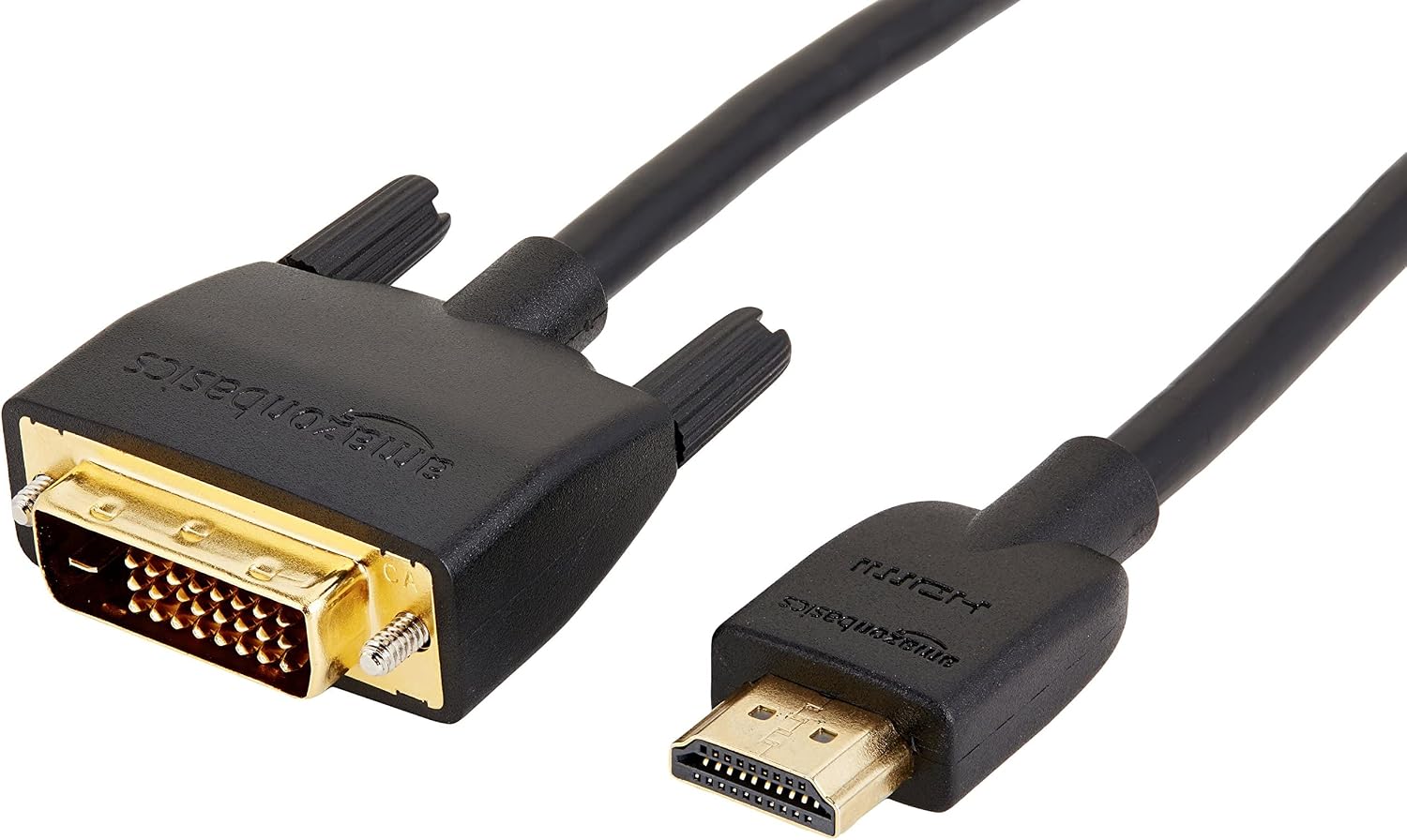 Amazon Basics HDMI-A to DVI (Male) Adapter Cable, Bi-Directional 1080P, Gold-Plated, 3 ft/0.9 m, Pack of 10, Black (Pack of 6)