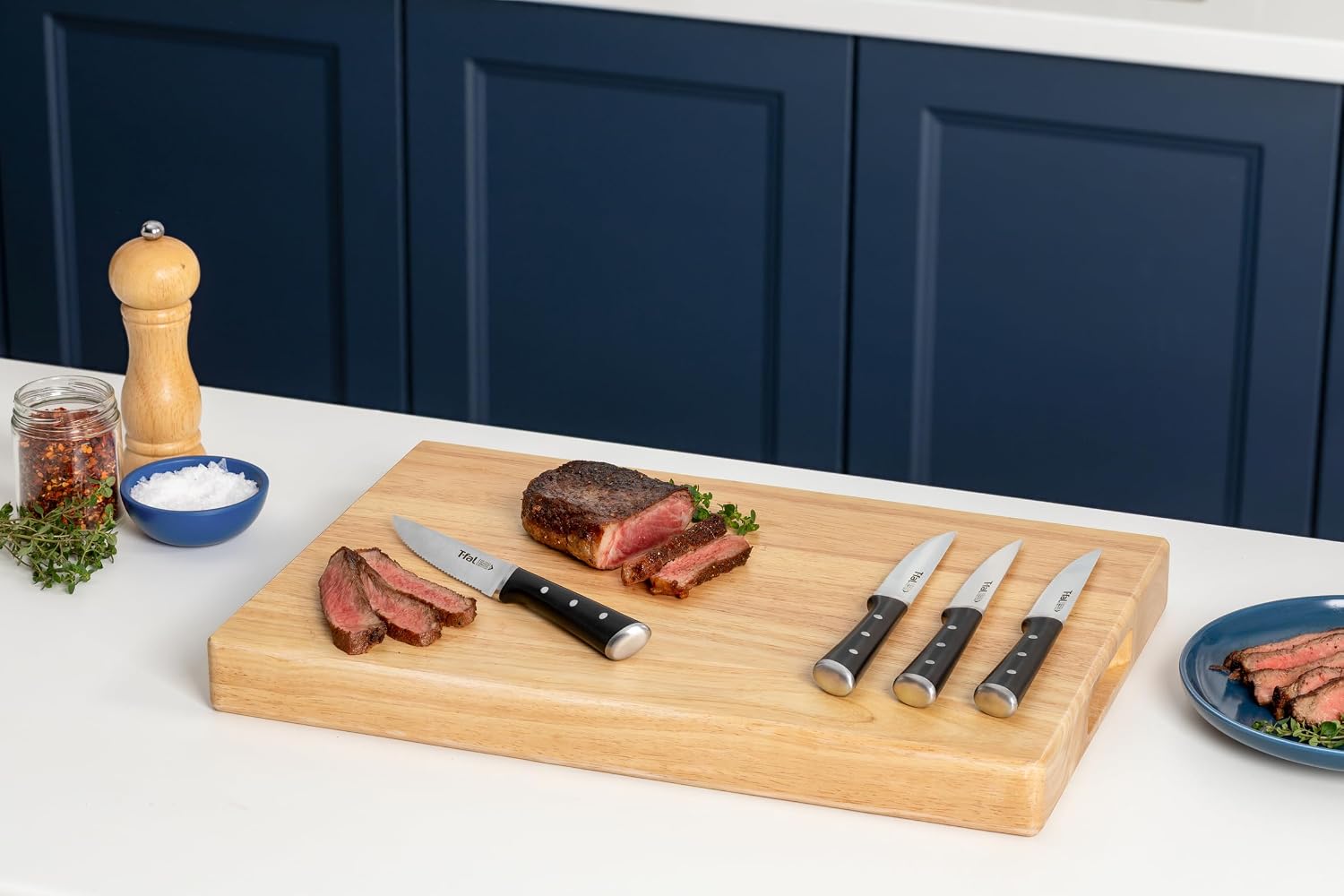 OptiGrill Stainless Steel Electric Grill With T-fal Ice Force Stainless Steel Steak Knives set