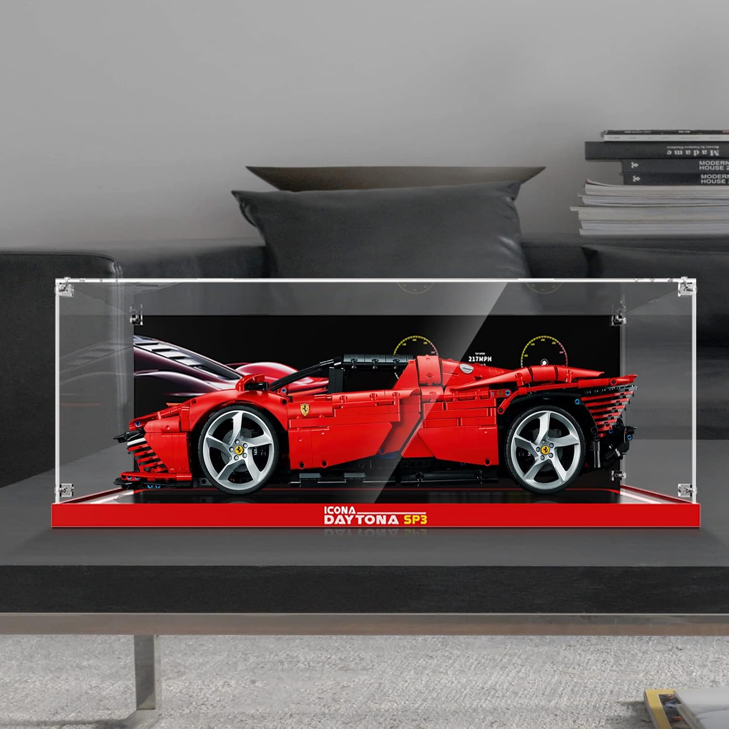 Acrylic Display Case for Lego 42143 Ferrari Daytona SP3; ONLY Display Case, The Model NOT Included