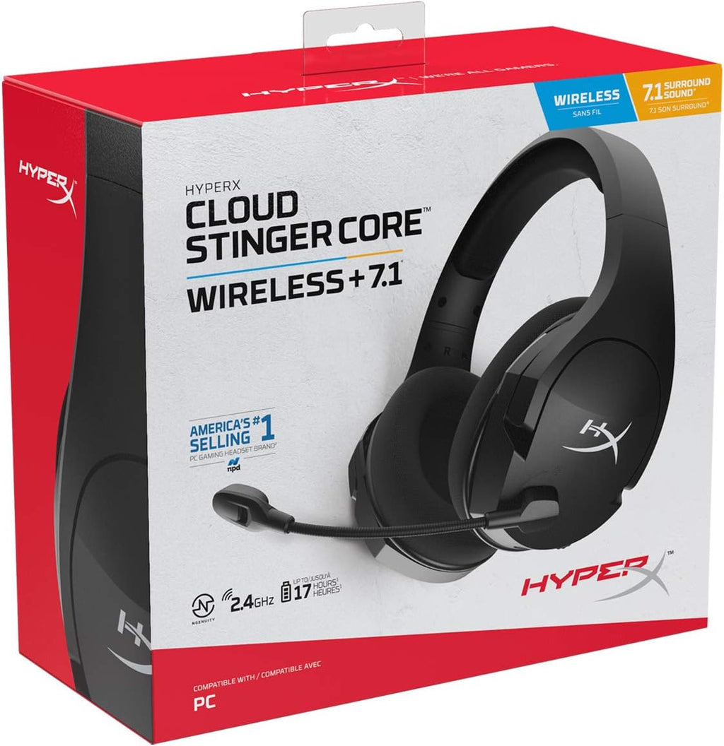 HyperX Cloud Stinger Core – Wireless Lightweight Gaming Headset,DTS Headphone:X Spatial Audio,Noise Cancelling Microphone,for PC,Black,(Pack of 2)
