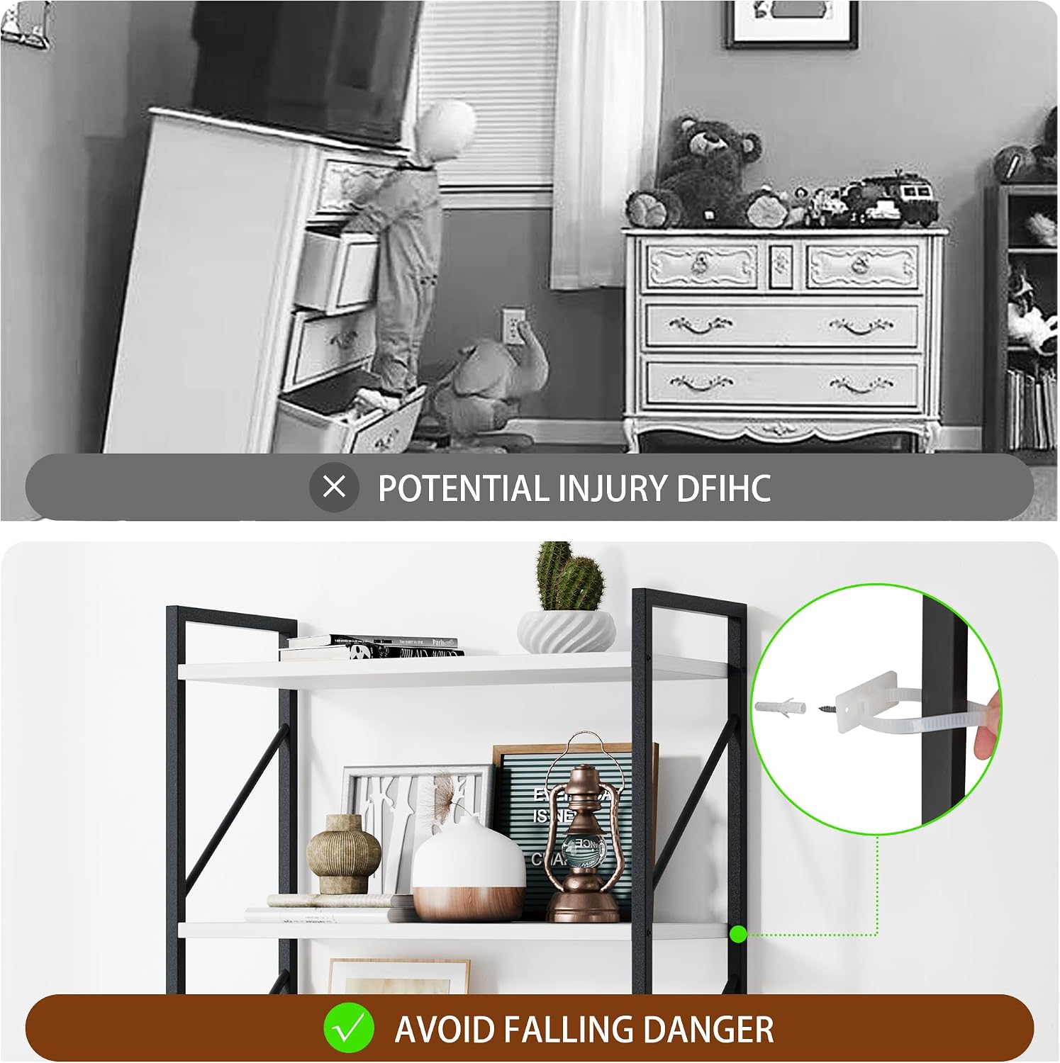 Shintenchi 2-Tier Bookshelf: Tall Industrial Bookcase for Living Room/Home/Office, Modern Book Holder with Storage Rack Shelves - White