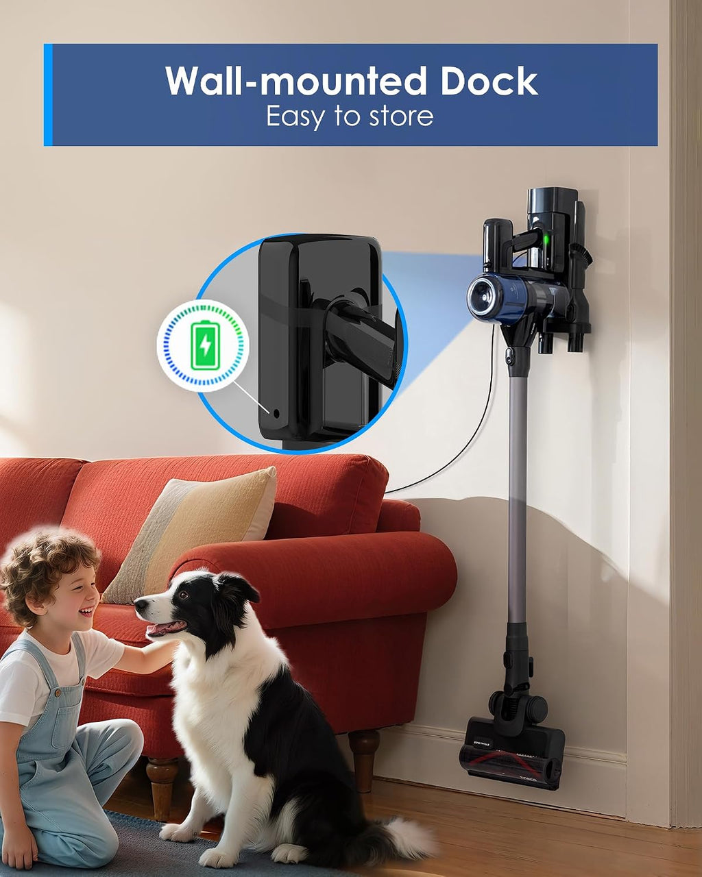 Tineco Pure ONE S30 Cordless Vacuum Cleaner, 150AW Powerful Suction, Zero Tangle Brush, Up to 65min Runtime, Stick Vacuum Cleaner for Pet Hair, Carpet & Hard Floor