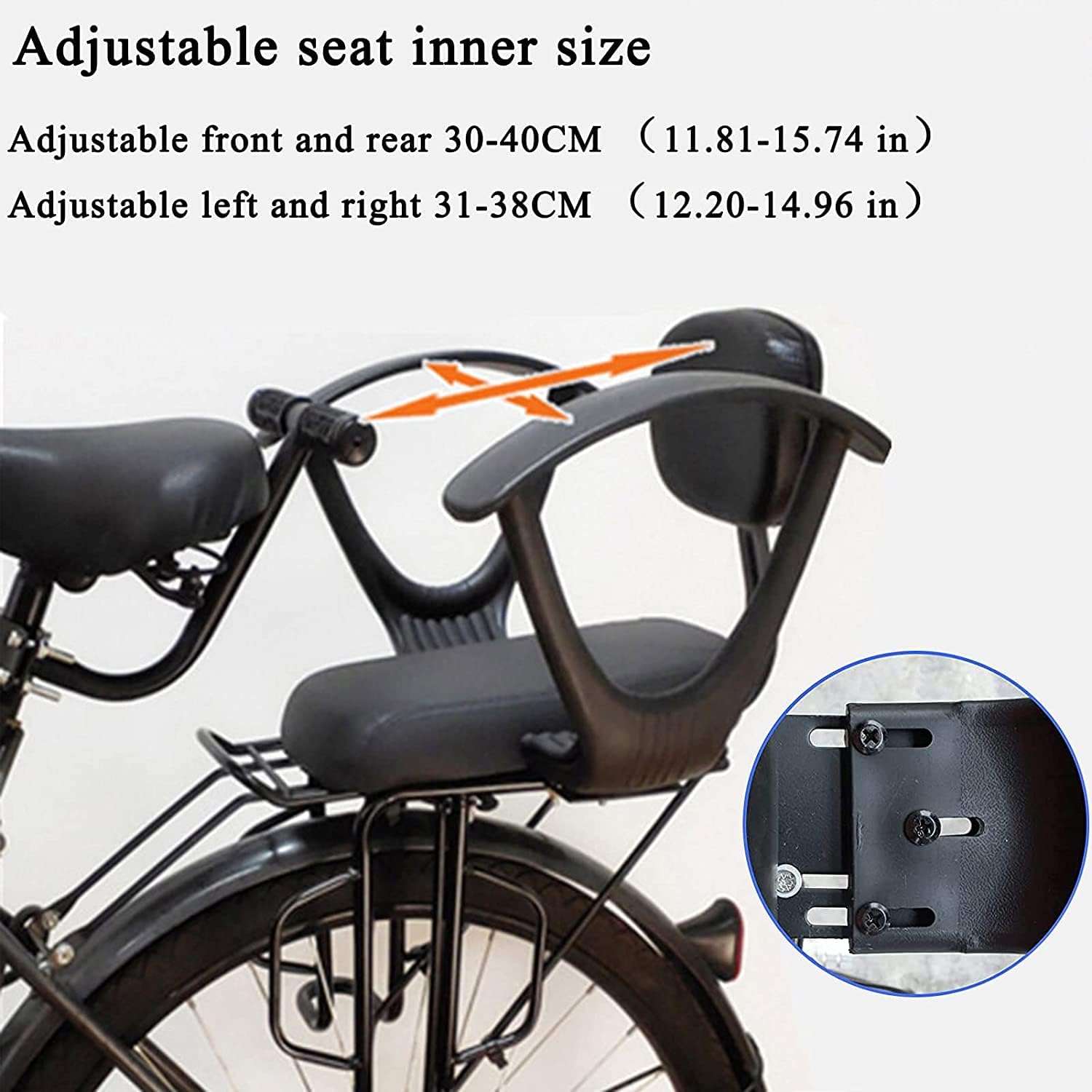 IMYOGI Baby Safety Seats for Bicycle, Rear Child Bike Seat Carrier Rack Mount with Pedals Seat Belt, Waterproof and Wear-Resistant, for 2-10 Years Kids Toddler