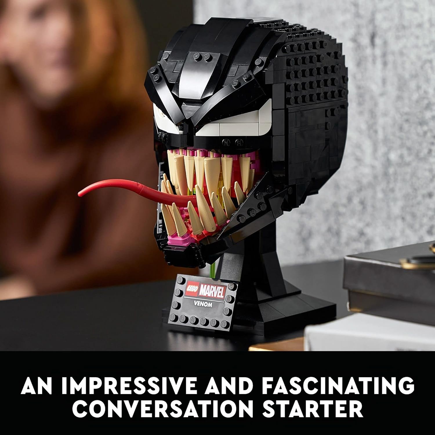 LEGO Marvel Spider-Man Venom Mask Set 76187 Collectible Set - Model Kit for Adults to Build, Home Décor Creative Display, Movie Inspired Gift Idea for Adults