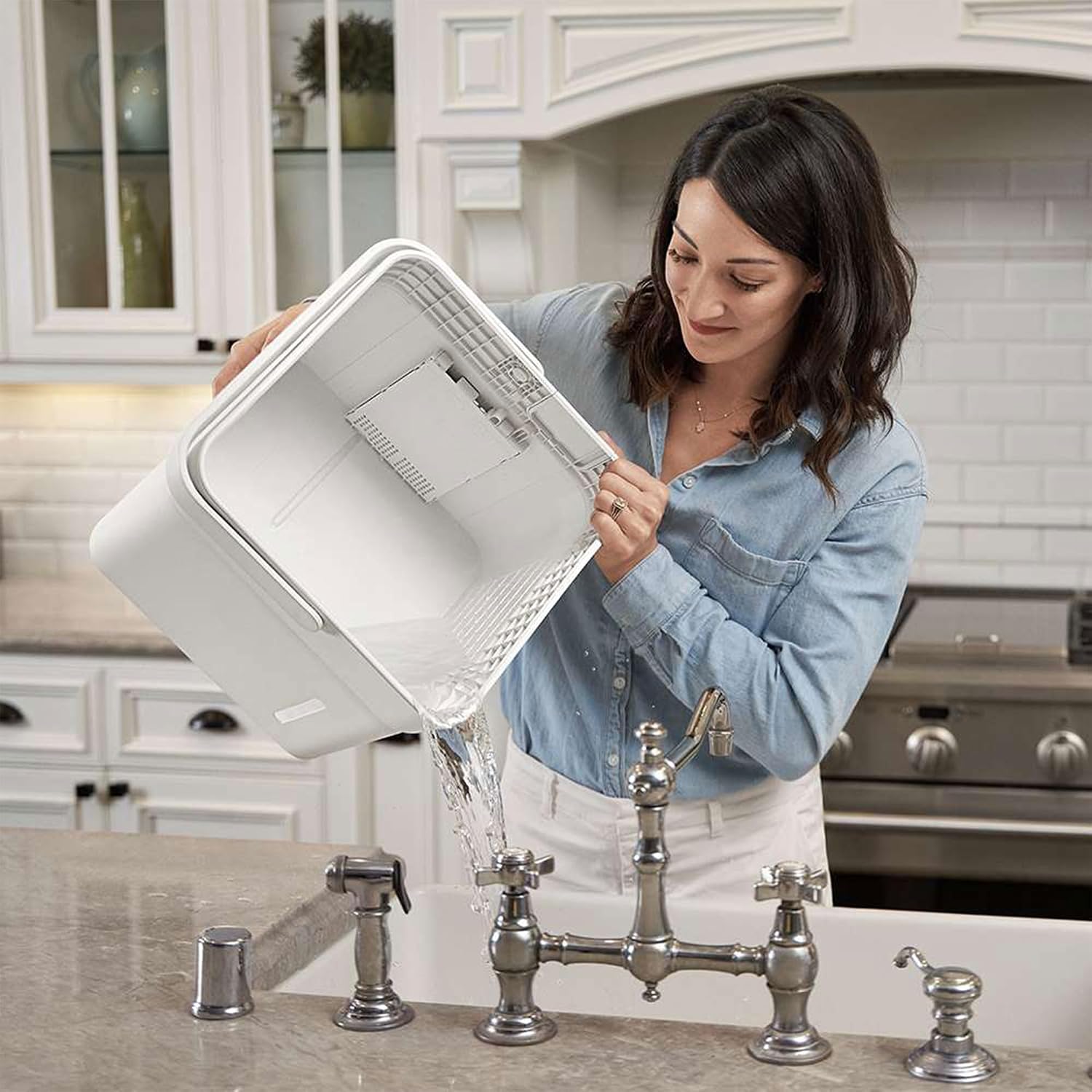 Midea Cube 50 Pint Dehumidifier for Basement and Rooms at Home for up to 4,500 Sq. Ft., Built-in Pump, Drain Hose Included, Smart Control, Works with Alexa (White), ENERGY STAR Most Efficient 2022