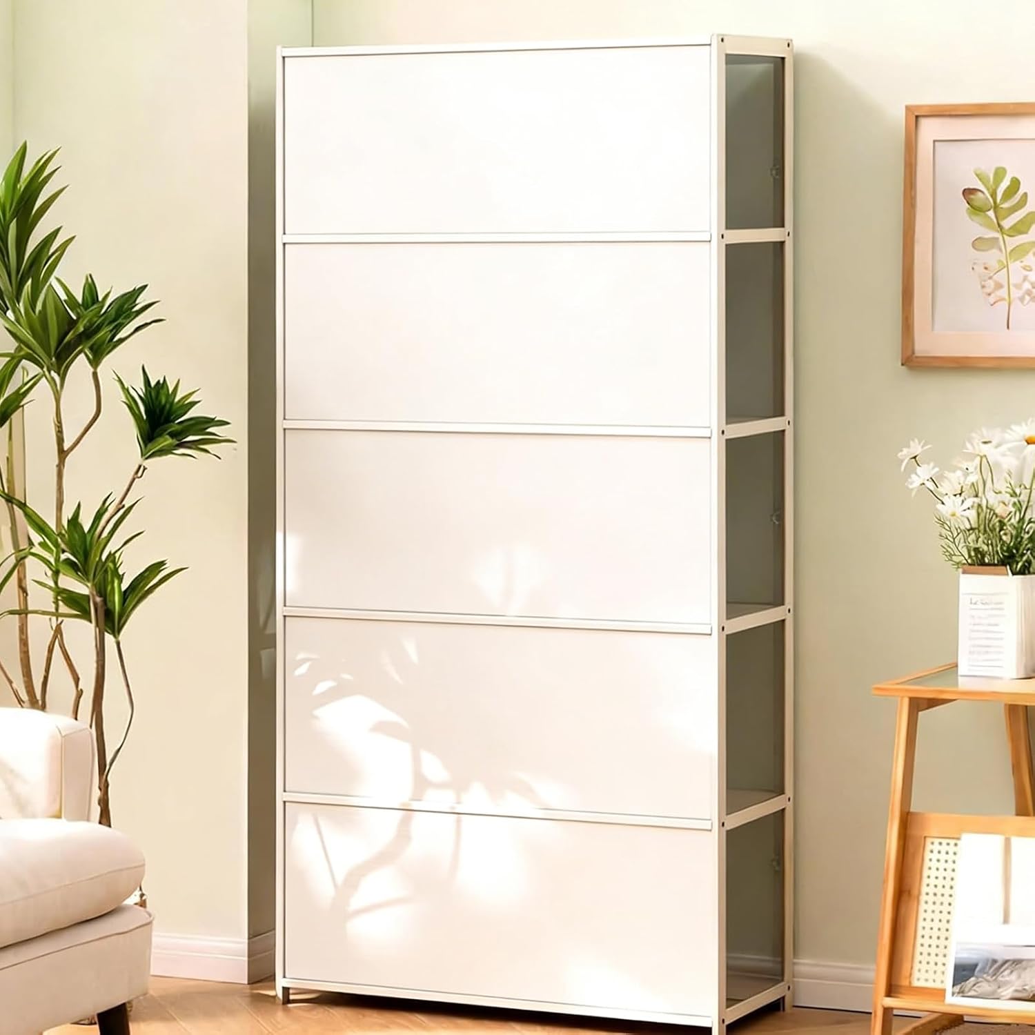Display Cabinet with Acrylic Glass Doors, 5-Tier Curio Cabinet, Collectibles Toy Organizers Rack & Display Shelf, High Display Case for Home, Office, Playroom, Living Room