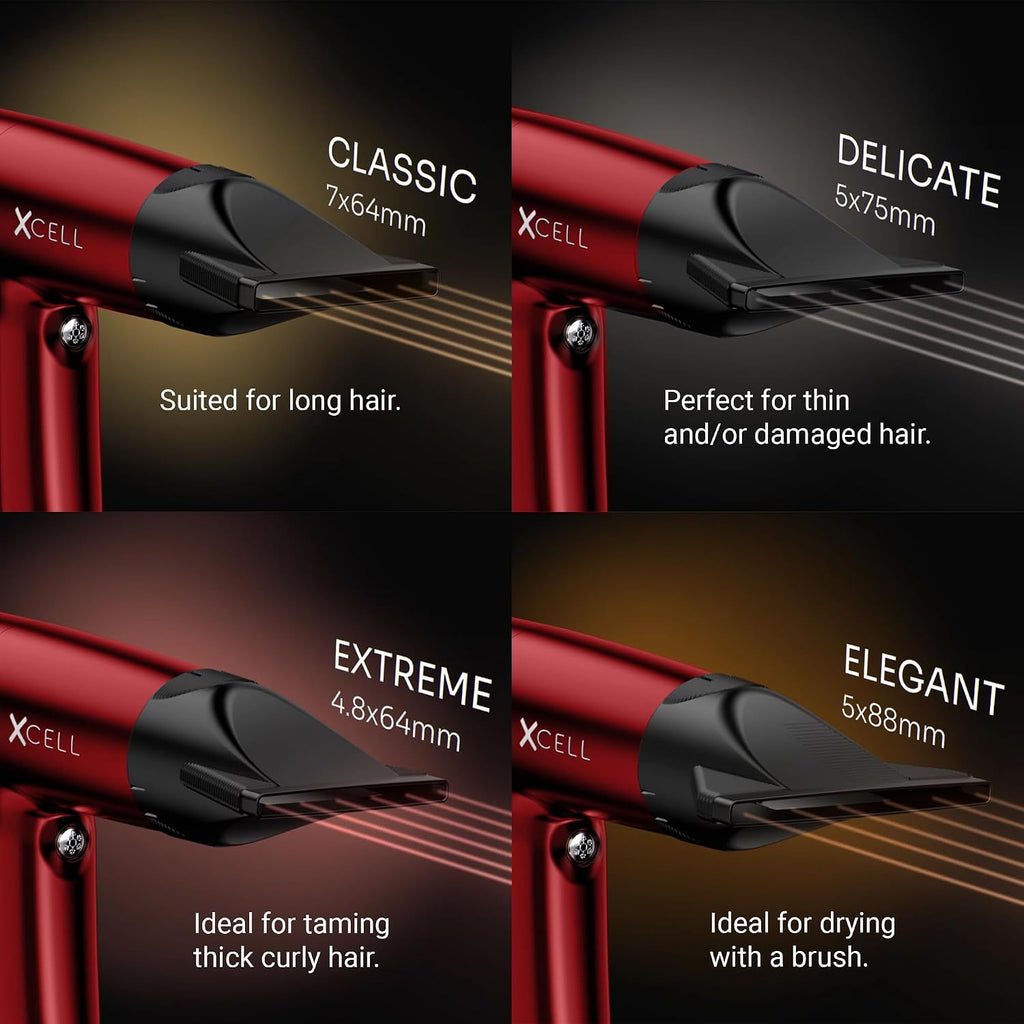 GAMMA+ XCell Professional Ultra-Lightweight Hair Dryer Digital Motor Ionic Technology Whisper Quiet 12 Heat/Speeds