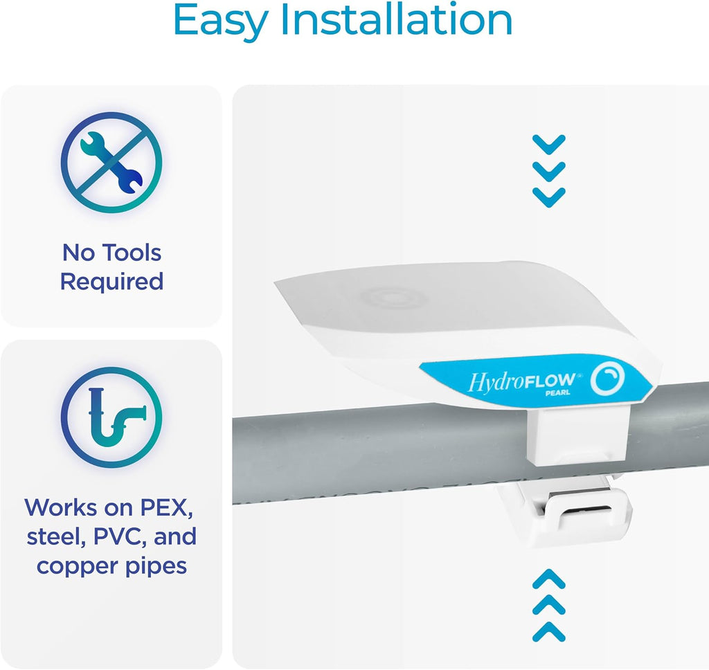 HYDROFLOW Pearl | Electronic Water Descaler & Water Softener Alternative for Small Homes & RVs | Fits 1' Pipes | Prevents Scale & Hard Water Damage