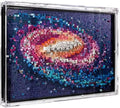 Transparent Lego 31212 Galaxy Pixel Art Wall Mounted Picture Frame Dusty Display Case with Open Door Wall Mounted Model (31212 Milky Way lego Set Model Not Included)